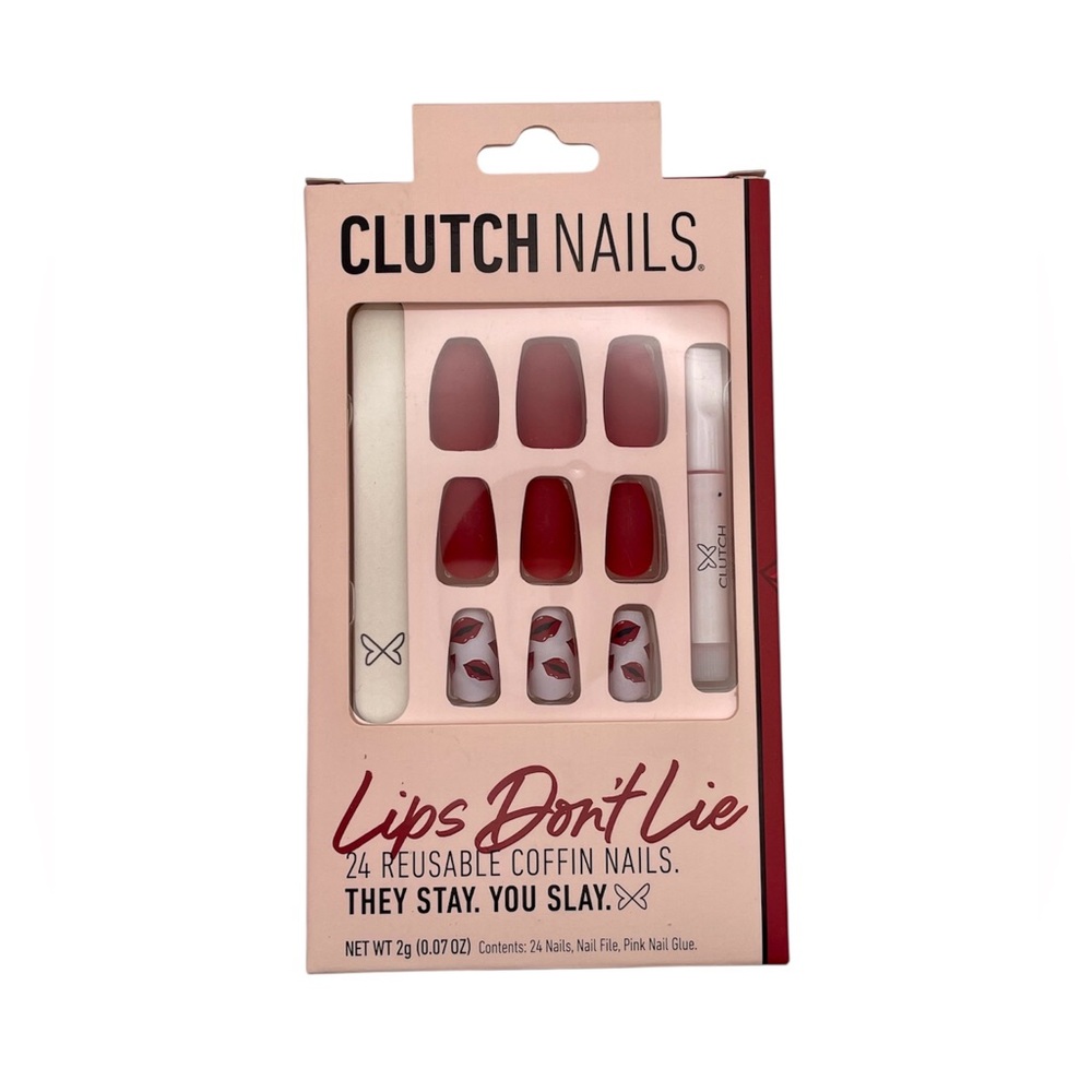 Clutch Valentine’s Glue-On Nails “Lips Don't Lie”
